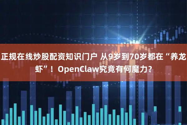 正规在线炒股配资知识门户 从9岁到70岁都在“养龙虾”！OpenClaw究竟有何魔力？